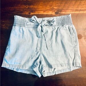 GUC UpWest paper bag tie waist shorts light denim | S
